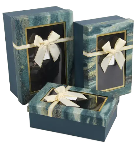 Подарункові коробки UFO 1037K-332 Набір 3 шт TURQUOISE прям.