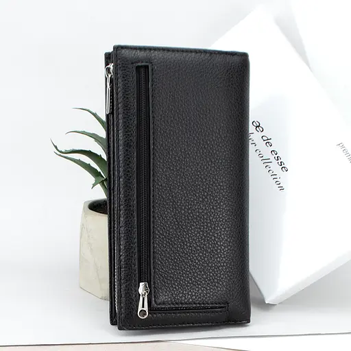 Портмоне мужское кожаное De Esse LC89259-H1 вертикальное черное - фото 3