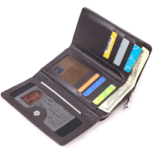 Женское кожаное портмоне KARYA 16х9.5х3 см acs0024606 - фото 7