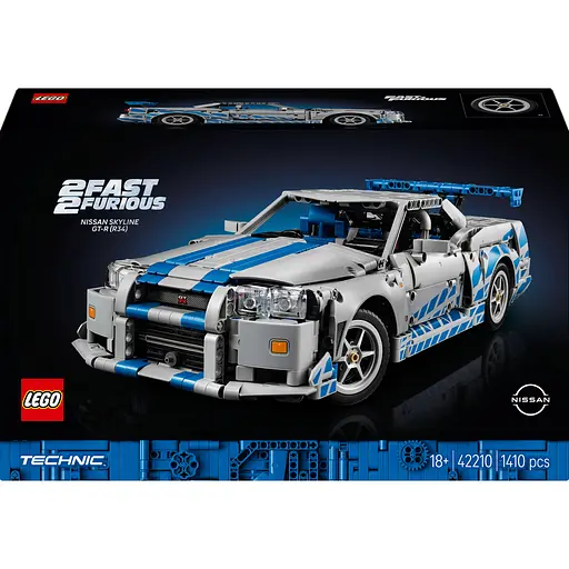 Конструктор LEGO Technic Двойной форсаж Автомобиль Nissan Skyline GT-R (R34) 1410 деталей (42210) - фото 1
