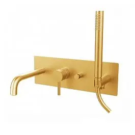 Змішувач для ванни Paffoni Light honey gold brushed LIG001HGSP, Золотий - фото 1