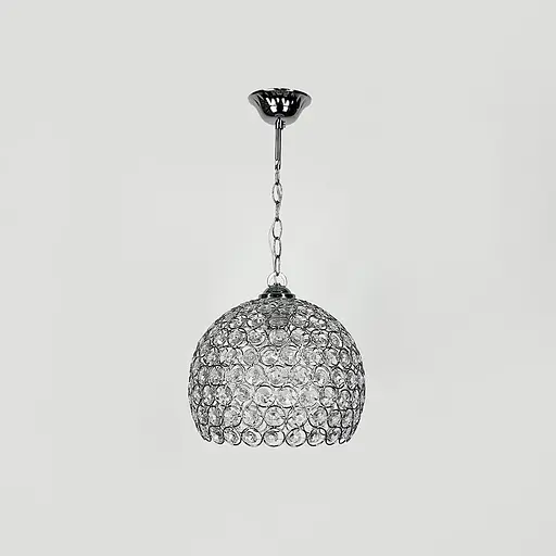 Хромований підвісний світильник із декоративним кришталем Ø 25 см | Line F | Арт. 402/1L CH - фото 2