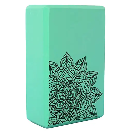 Блок для йоги и растяжки MS 0858-5 с рисунком Бирюзовый