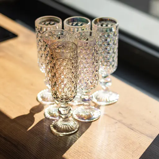 Набор бокалов для шампанского 6 штук по 160 мл rainbow HP-19-252 бокал прозрачный для игристых вин Yiwu HP-19-252 - фото 2