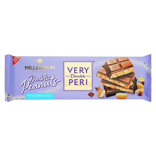 Шоколад молочный Millennium Very Peri с начинкой, измельченным и целым арахисом 285 г (950191)