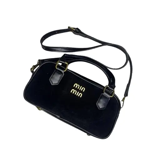 Сумка жіноча замшева зі шкіряними вставками (Чорний)