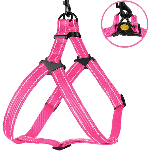 Шлея для собак Barksi Active світловідбивна (обхват грудей 58-71 см ширина 2.5 см) рожева - фото 2