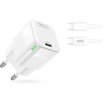 Швидкий зарядний пристрій XO CE06 1 Type-C PD 30 W з кабелем C C - фото 1