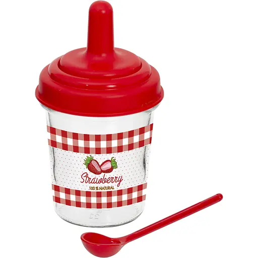 Банка Herevin Jam Strawberry с ложкой, 320 мл (6651286) - фото 1