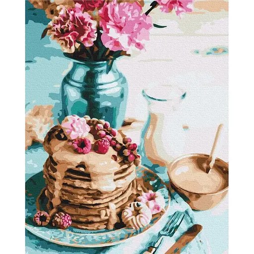 Картина по номерам на підрамнику Brushme Панкейки на сніданок - фото 1