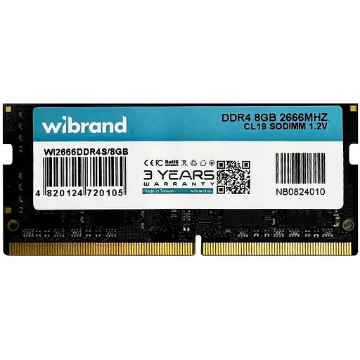 Оперативная память DDR4 Wibrand 8GB 2666MHz CL19 SODIMM - фото 1