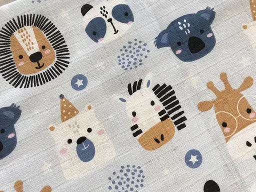 Муслиновая пеленка Moontime "Зверята на голубом" - фото 2