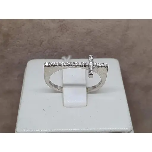 Серебряное кольцо Silvex 925 с фианитами. Артикул К2Ф/1017 17,5 - фото 3