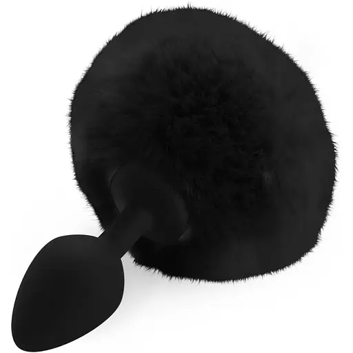 Силіконова анальна пробка М Art of Sex - silicone Bunny Tails Butt Plug Black