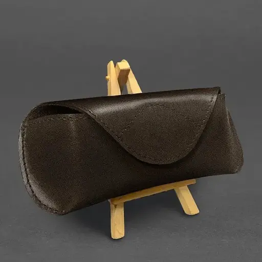 Кожаный чехол для очков BlankNote Краст с клапаном на магните Темно-коричневый  - фото 2