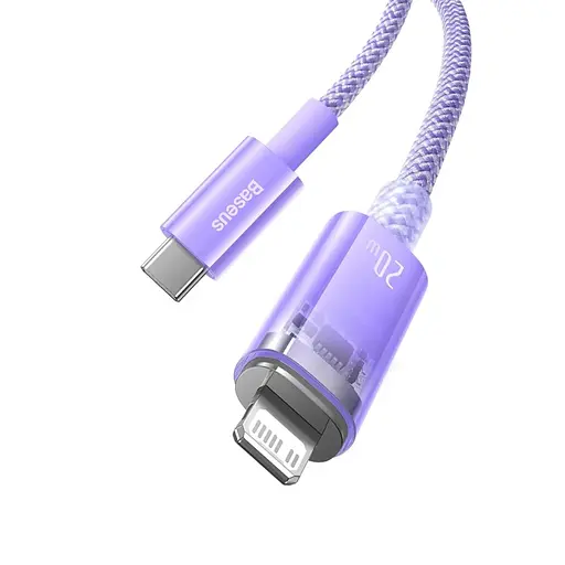 Кабель Baseus Explorer Series Fast Charging Cable with Smart Temperature Control Type-C to iP 20W 1m Purple - фото 6