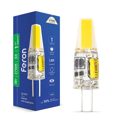 Світлодіодна лампа Feron LB-424 3 Вт G4 2700K 12V - фото 1