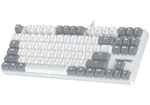 Клавіатура ігрова механічна GamePro MK-110-W USB Hot-Swap Outemu Red Switch White-Gray - фото 2