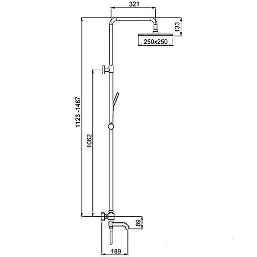 Душова система з термостатом Gappo G2491-8, вилив - перемикач на лійку, білий, Білий - фото 7