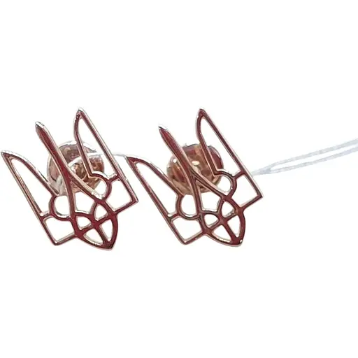 Золотые серьги-пуссеты Вселенная Трезубец. 20703100