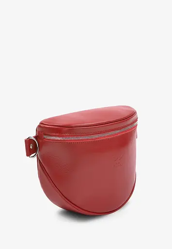 Шкіряна сумка поясна-кроссбоді Vacation червона краст - фото 3