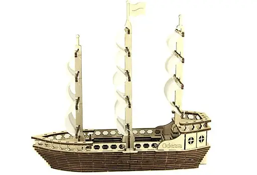 Дерев'яний конструктор Вітрильний Корабель 155 деталей - фото 5