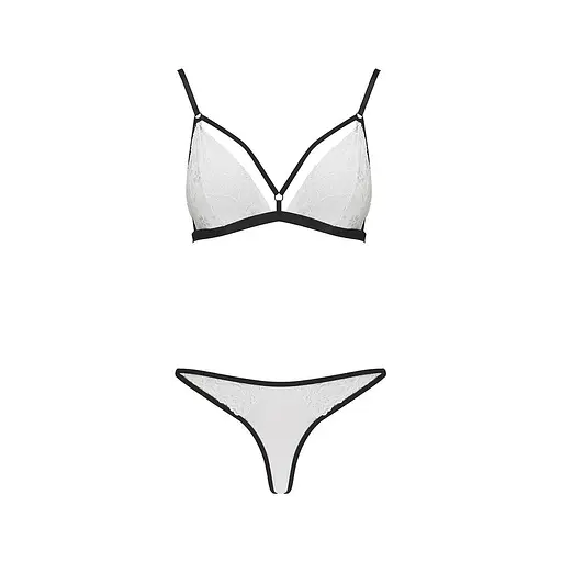 Комплект білизни ORIHIME Set white - Passion: стрепи: ліф та трусики L/XL - фото 3