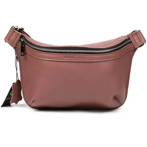 Жіноча шкіряна сумка-бананка Grande Pelle 20х15х7 см sum0026375 - фото 1