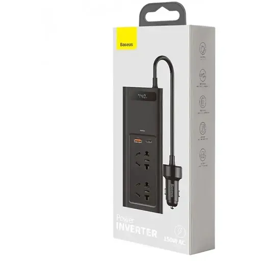 Автомобільний інвертор Baseus In-car Inverter 150W (220V CN/EU) Black - фото 5