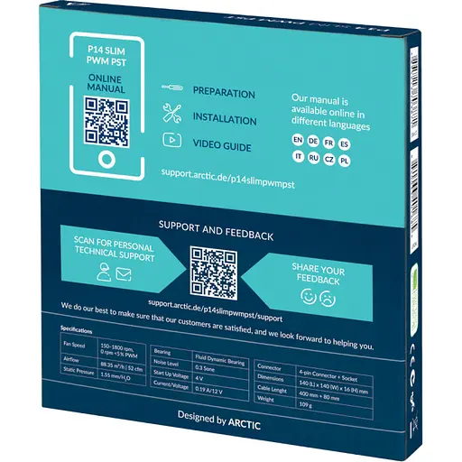 Вентилятор Arctic P14 SLIM PWM PST (ACFAN00268A) - фото 6