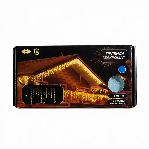 Новорічна гірлянда вулична Бахрома GarlandoPro 6 м 105 LED чорний провід Синій 6МBBL - фото 4