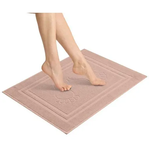 Килимок для ніг та ванної кімнати Idei бавовна жаккард з ніжками 50х70 см бежевий (8-35875*002)