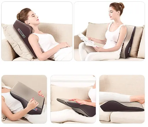 Массажная подушка Jinkairui R7 Big Массажер для шеи и спины (6 кнопок 16 пальцев) - фото 5