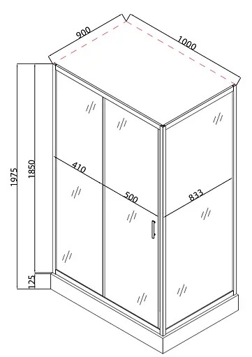 Душевая кабина с низким поддоном Mixxus Hard SCT01-100x90x198-TR хром прозрачное стекло 5 мм MI6909, Универсальная, прозрачная, хром - фото 7
