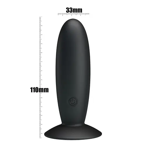 Анальна пробка Pretty Love Butt Plug Massager 11 см (чорний) - фото 6