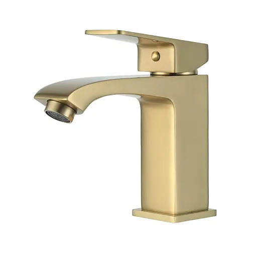 Змішувач для умивальника литий вилив золото Frap F1076-3 Золотий - фото 1