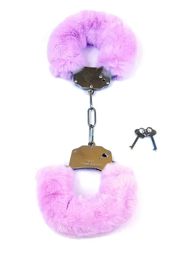 Наручники з хутром Fetish Boss Series Furry Cuffs фіолетові - фото 3