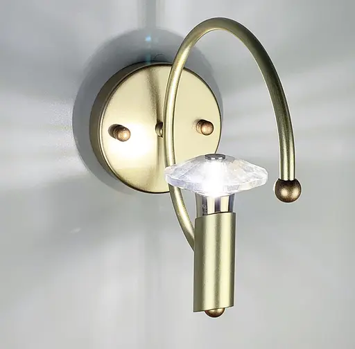 Декоративне бра з кришталевою лампочкою Line F колір корпусу золотий - фото 3