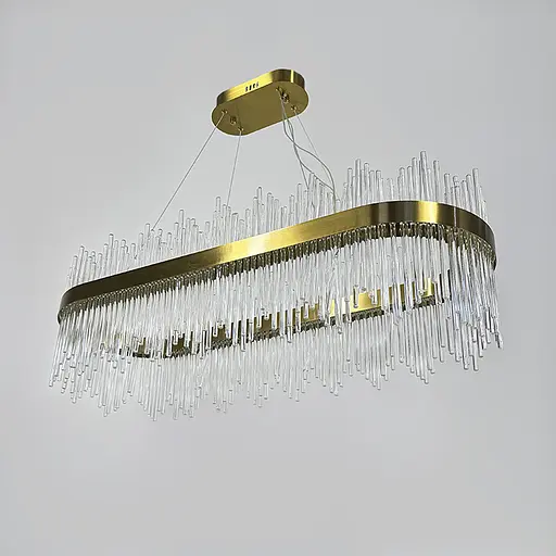 Видовжена підвісна люстра у латунному корпусі 100х40х32 см | Line F | Арт. J881-1000 L AB - фото 4