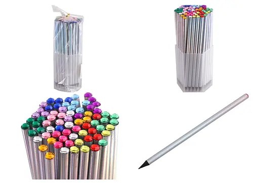 Карандаш чернографитовый из черного дерева с камнем, 72 шт., 7024 - фото 2