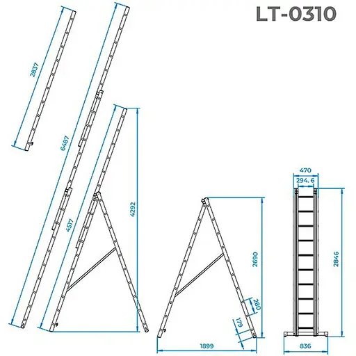 Драбина Intertool LT-0310 (140435) - фото 4