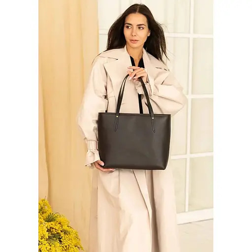 Шкіряний шоппер Walker Mini коричневий краст - фото 1