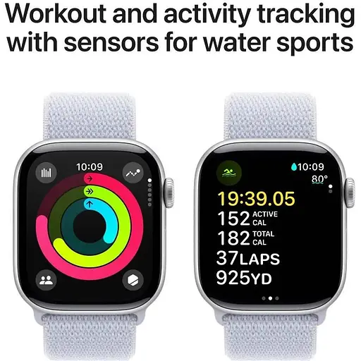 Смарт-годинник Apple Watch Series 10 GPS 42mm Silver Aluminum Case w. Blue Cloud Sport Loop (MWWD3) - фото 4