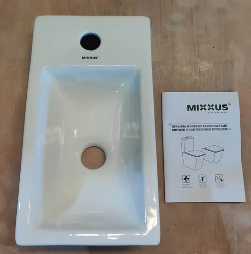 Умивальник меблевий Mixxus Premium Quadro-1501 400x215x105 мм з отвором під змішувач MP6502, Білий - фото 6