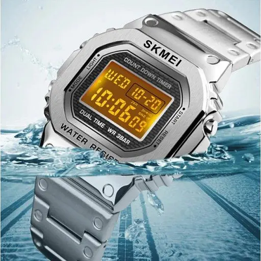 Чоловічий наручний годинник Skmei 1456 Singapore Сріблястий - фото 5