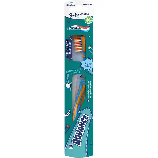 Детская зубная щетка Aquafresh Advance 9-12 лет голубовато-оранжевая