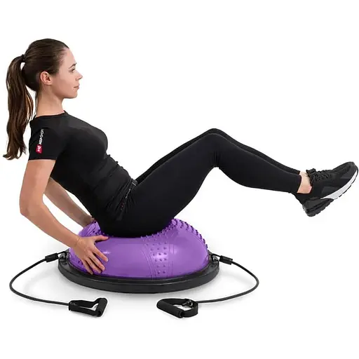 Балансировочная полусфера Hop-Sport HS-MB058B с вкраплениями фиолетовая - фото 3