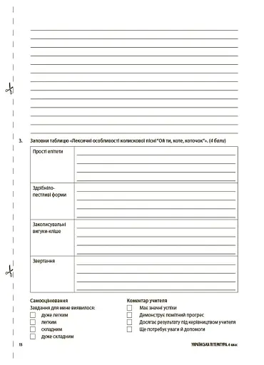 Оцінювання. Українська література. УСІ діагностувальні роботи. 6 клас - фото 4