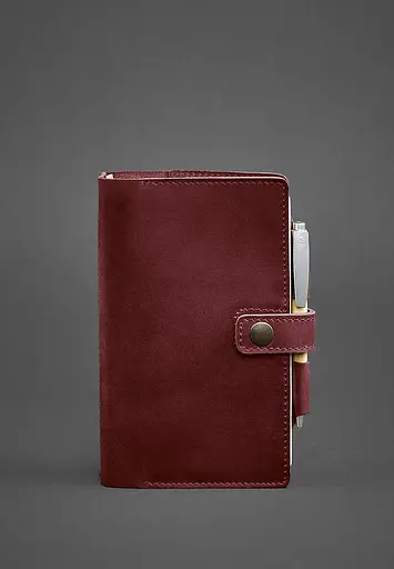 Шкіряний блокнот (Софт-бук) 4.0 бордовий Crazy Horse - фото 2