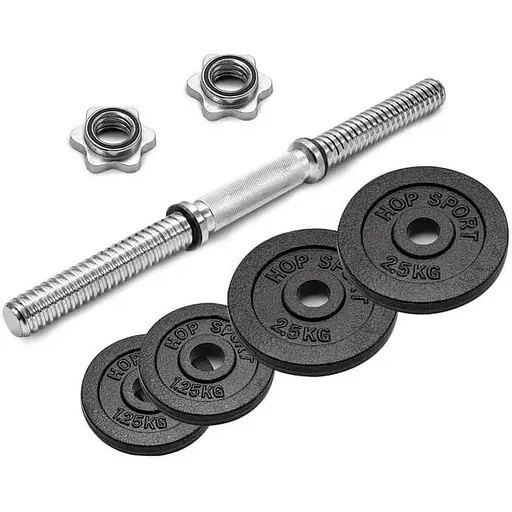 Гантеля металлическая Hop-Sport New 10кг с перчатками - фото 3